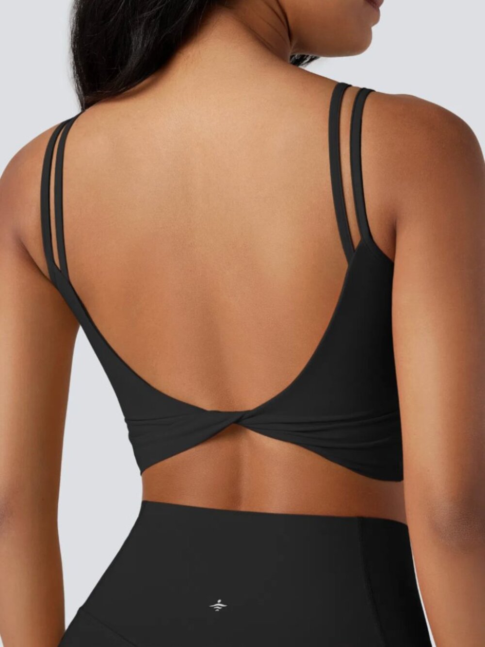 Halara Double Straps Backless Twisted Cropped Yoga Tank Top Size XS